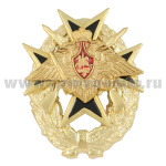 Значок мет. Мальт. крест с орлом РА и винтовками черный