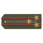 Погоны «машинная вышивка» оливк. (ткань rip-stop) c 2 вышит. красн. просв. с вышитыми звездами (полковник) на костюм офисный