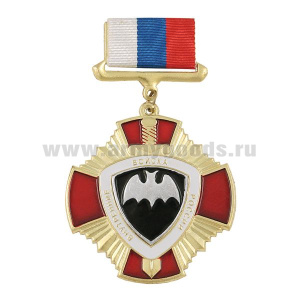 Медаль ВВ России (красный крест, на планке - лента РФ) летучая мышь