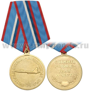 Медаль Ветеран ВВС (служить Родине - долг и честь) Самолет
