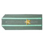 Погоны «машинная вышивка» из рубаш. ткани оливк. с 2 вышит. зел. просв. с вышитой звездой (майор)