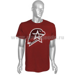 Футболка с надп. и белой эмблемой Юнармии (красная)