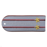 Погоны «машинная вышивка» из рубаш. ткани ФСИН светло-серые с 2 вышит. крап.и просв. с вышит. звездами (подполковник)