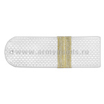 Погоны белые без канта (Полиция (ОВД) на рубашку) с нашит. металлизированным текстильным галуном (младший сержант) на пластике