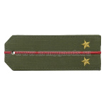 Погоны «машинная вышивка» оливк. (ткань rip-stop) c 1 вышит. красн. просв. с вышитыми звездами (лейтенант) на костюм офисный