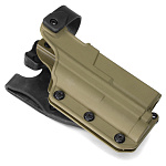 Кобура тактическая под пистолет Глок с отделением под фонарик (ударопрочный полиамид) песочная