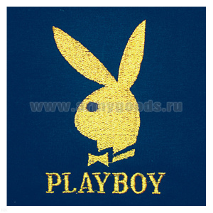 Футболка с вышивкой на груди Playboy, синяя