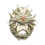 Значок мет. Мальт. крест с орлом РА и винтовками белый