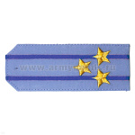 Погоны «машинная вышивка» из рубаш. ткани серо-голуб. с 2 вышит. вас. просв. с  вышит. звездами (полковник)