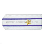 Погоны «машинная вышивка» из рубаш. ткани белые с 2 вышит. вас. просв. с вышитой звездой (майор)