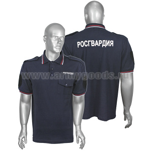 Рубашка поло Росгвардия (короткий рукав) с печатью на спине 
