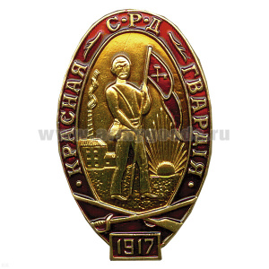 Значок мет. красн. гвардия СРД 1917, гор. эм.