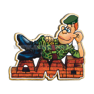 Магнит деревянный ДМБ (солдат в зеленом берете)