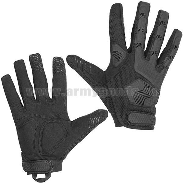 Перчатки тактические (модель №1) с накладками из термопластичной резины черные