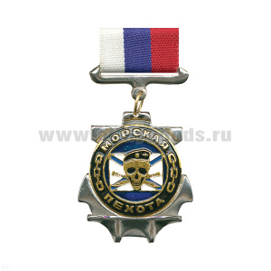 Медаль МП (череп) (на планке - лента РФ)