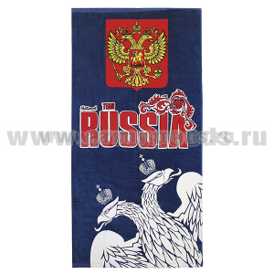 Пол-це махрово-велюровое National Team Russia (двуглавый орел) (75 x 150 см)