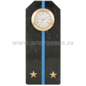 Часы сувенирные настольные (камень змеевик черный) Погон Лейтенант Авиации ВМФ