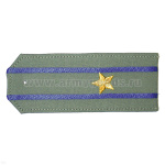 Погоны «машинная вышивка» из рубаш. ткани оливк. с 2 вышит. вас. просв. с  вышитой звездой (майор)