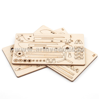 Игрушка-конструктор деревянная Вертолет (сборная модель, 69 деталей) СДМ-56