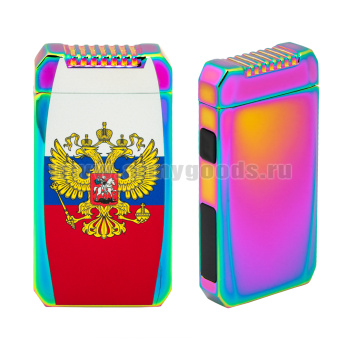 Зажигалка электронная импульсная Герб РФ со шнуром USB