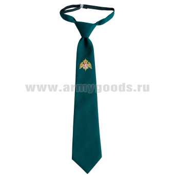 Галстук-регат с вышивкой расцв. "Сосна" с орлом Росгвардия п/ш