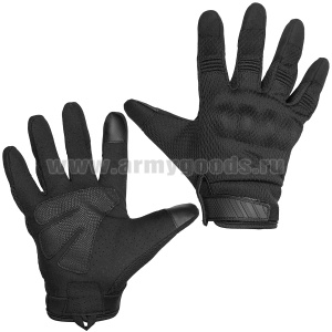 Перчатки тактические с защитными накладками черные