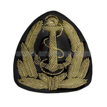 Кокарда канит. лат. Морской флот (якорь с канатом, 5 листиков, без звезды)