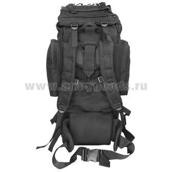Рюкзак тактический с металлической рамой (45л, ширина - 33 см, глубина - 21 см, высота - 63 см) черный
