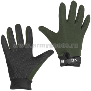 Перчатки тактические 5.11 (без защитных накладок, застежка на липучке, размер универсальный) оливковые