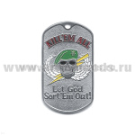Жетон (нерж. ст., эмал.) Kill'em All (череп в зел. берете)