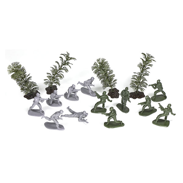 Набор игрушек пластмассовых "Группа захвата" (солдаты 12 шт, кусты 4 шт)