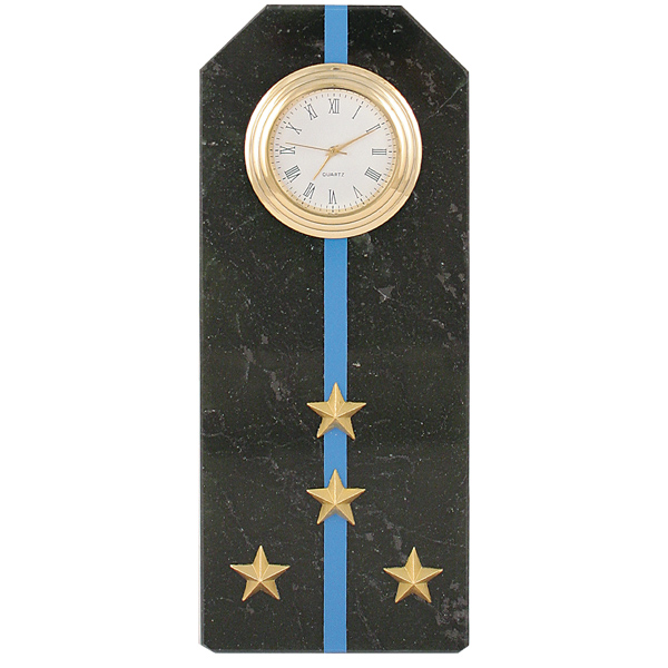 Часы сувенирные настольные (камень змеевик черный) Погон Капитан Авиации ВМФ