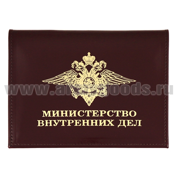 Обложка-книжка кожа под авто со значком Министерство внутренних дел