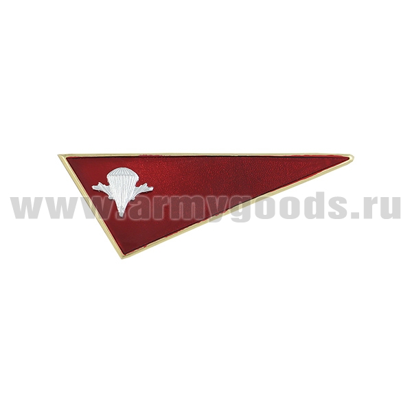 Флажок на берет неуст. (уголок) мет. мал. (красный с эмблемой ВДВ)