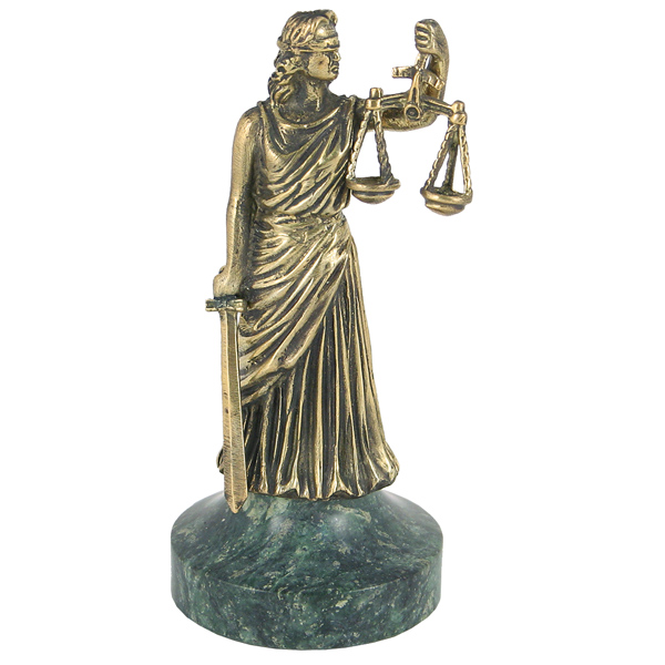 Статуэтка (литье бронза, камень змеевик) Фемида