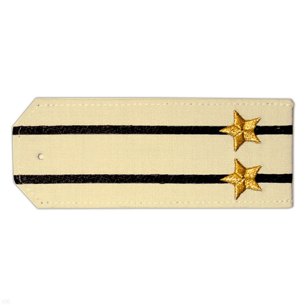 Погоны «машинная вышивка» из рубаш. ткани крем. с 2 вышит. черн.и просв. с вышит. звездами (подполковник)