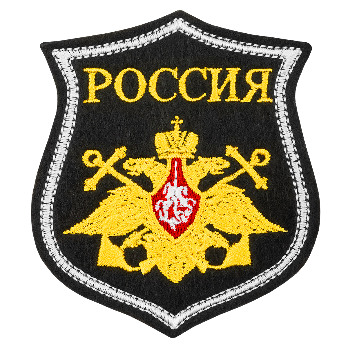 Шеврон вышит. НА ПАРАД ВМФ (жёлтые якоря, белый кант)