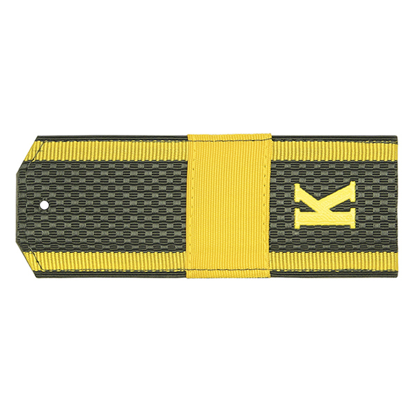 Погоны оливк. желтый кант (курсантские) с нашитым желт.шелковым галуном (старший сержант) и пластизол. "К" (на пластике)