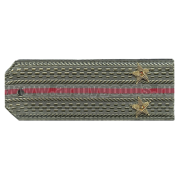 Погоны светло-оливк. 1 красн. пр. (на рубашку) галунные вышит. канителью (лейтенант)