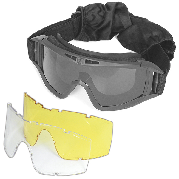 Очки защитные тактические (на резинке; 2 доп. цветных фильтра) в чехле (цвет по наличию)