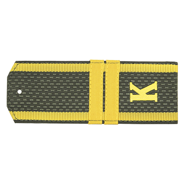 Погоны оливк. желтый кант (курсантские) с нашитым желт.шелковым галуном (мл. сержант) и пластизол. "К" (на пластике)