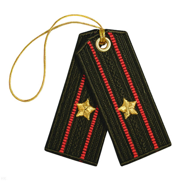 Брелок вышитый Погончики ВС оливковые (майор)