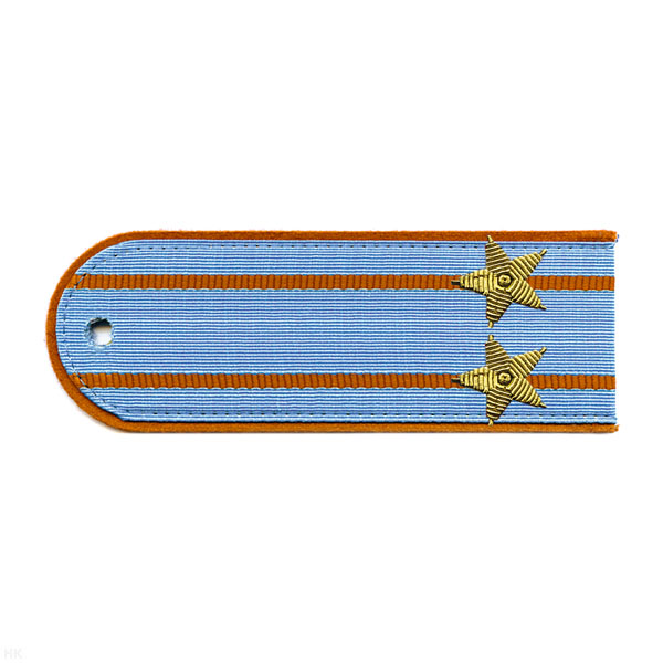 Погоны МЧС голуб. с оранж. кантом с 2 оранж. просв. на рубашку, вышит. канителью (подполковник)