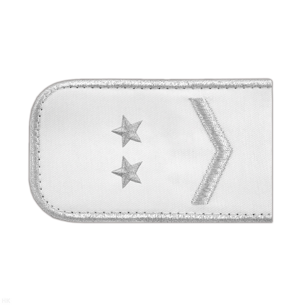 Погоны РЖД вышит. мет. серебр. белые (1 лычка 2 звезды)