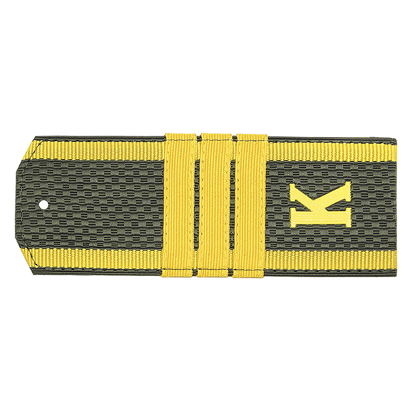 Погоны оливк. желтый кант (курсантские) с нашитым желт.шелковым галуном (сержант) и пластизол. "К" (на пластике)