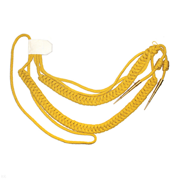 Аксельбант офицерский (2 наконечника) шелк желтый