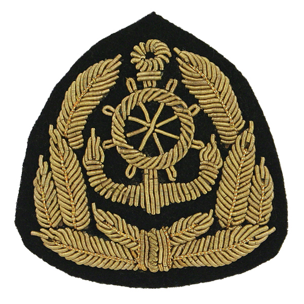 Кокарда канит. лат. Морской флот (якорь со штурвалом, 5 листиков, без звезды)