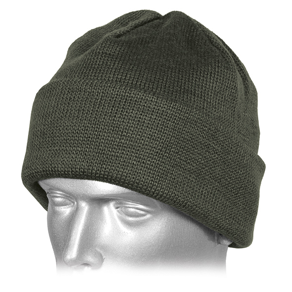 Шапка вязаная Армейская оливковая комбинированная 2-слойная (внешний - п/ш, внутренний - х/б)