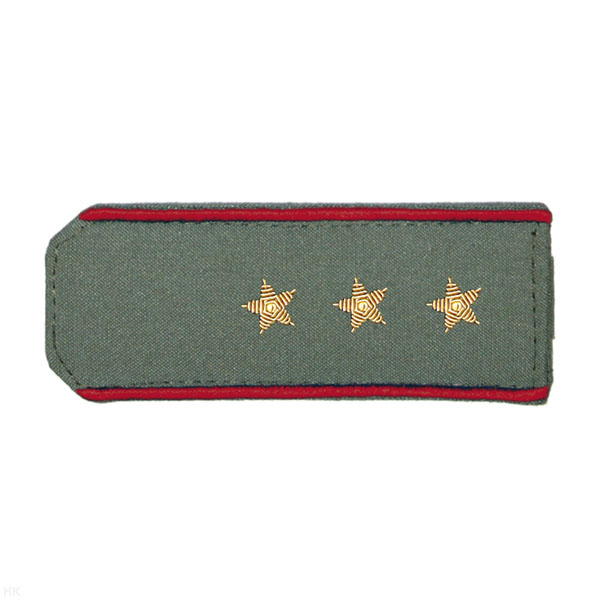 Погоны из рубаш. ткани оливк. с вышит. крап. кантом, вышит. канителью (ст. прапорщик)