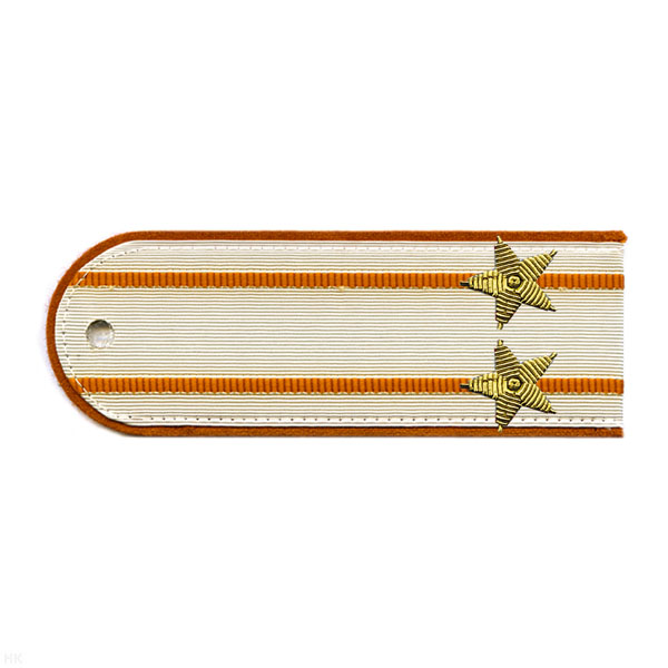 Погоны МЧС белые с оранж. кантом с 2 оранж. просв., вышит. канителью (подполковник)